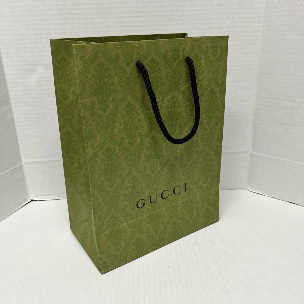 Gucci Empty Medium Green Paper Shopping Bag Dust Bag Gift Bag Designer Packaging